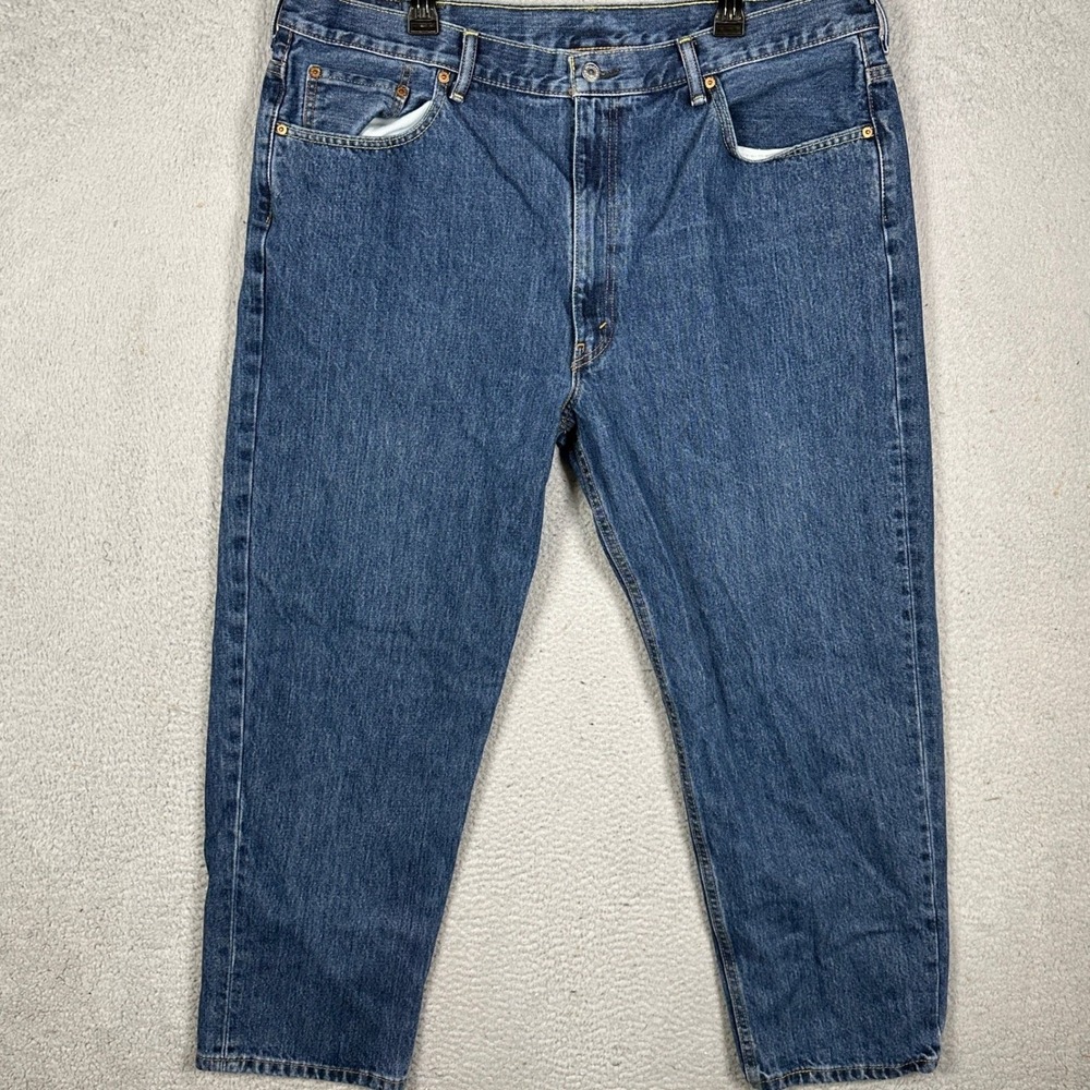 Levi 550 Jeans Mens 44X30 Blue Relaxed Fit Tapered Leg Red Tab 5 Pocket Denim